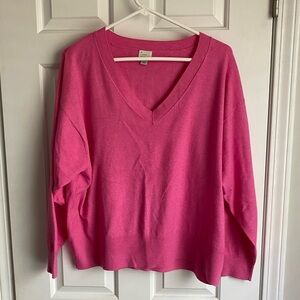 A New Day Pink V Neck Sweater L